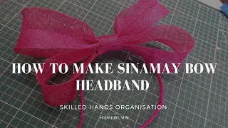 How to Make Sinamay Bow Headband Fascinator #Fascinator #Millinery #tutorial
