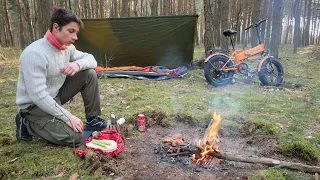 Biwak, skrzydełka z ogniska, angielskie śniadanie- bikepacking na Engwe EP2 pro