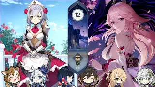 Spiral Abyss 4.4 | C6 Noelle with C1 Furina & C0 R1 Yae Miko Aggravate | Genshin Impact