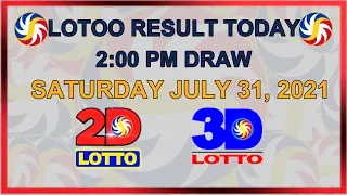 LOTTO RESULT TODAY 2:00 PM DRAWS July 31, 2021 LIVE 2D 3D LOTTO