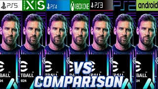 eFootball 2024 PS5 Vs Xbox XS Vs PS4 Vs Xbox One Vs PS3 Vs PS2 Vs Android