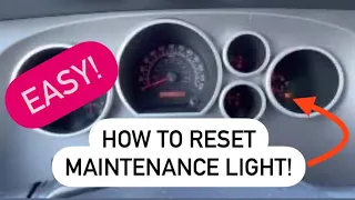 Reset Maintenance Required Light TUNDRA & SEQUOIA