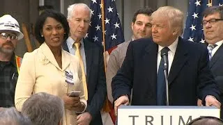 Donald Trump offers woman job at press conference