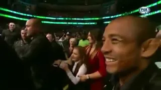 Conor McGregor jumps out of the cage and goes after UFC Champ Jose Aldo