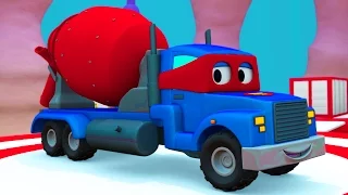 Carl the Super Truck and the Concrete Truck in Car City | Trucks Cartoon for kids