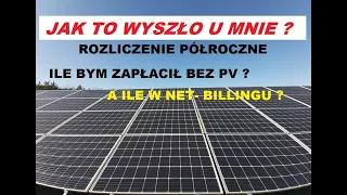 Rozliczenie półroczne za prąd bez PV, w net-billingu z PV i w net-meteringu. Styczeń- czerwiec 2023.