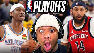 OKC Thunder vs New Orleans Pelicans Game 3 Round 1 Playoff Full Highlights | REACTION