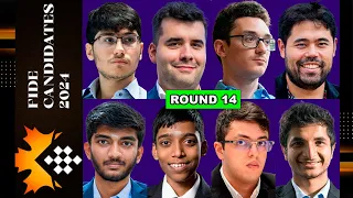 Round 14 | FIDE Candidates Chess Tournaments 2024 | Hikaru, Caruana, Pragg, Firouzja, Gukesh, Nepom.