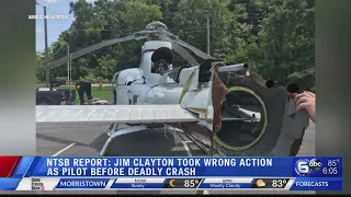 NTSB Report: Jim Clayton took wrong action as pilot before deadly crash