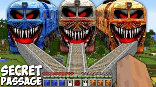 I found secret PASSAGE inside LAVA METRO.EXE and WATER METRO.EXE PASSAGE in Minecraft ! Train Movie