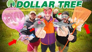 1v1v1 Dollar Store Lure Making Fishing Challenge (BIG FISH!)