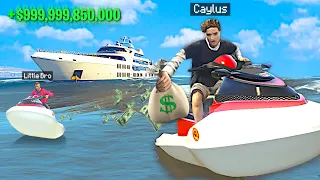 ROBBING MEGA YACHT With Little Brother In GTA 5 Roleplay..