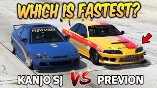 GTA 5 ONLINE - KANJO SJ VS PREVION (WHICH IS FASTEST?)