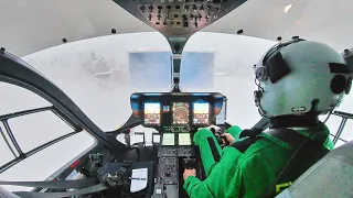 Airbus H145 Startup and Shutdown with some whiteout in between.