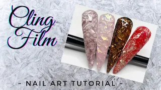 Cling Film Nail Art | Plastic Wrap Nails | Saran Wrap Nail Art | Dimensional Nail Art Tutorial |