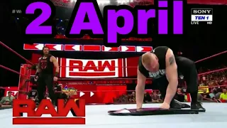 Roman Reigns Attack Brock Lesnar Full Match - WWE Raw Highlights 2nd April 2018