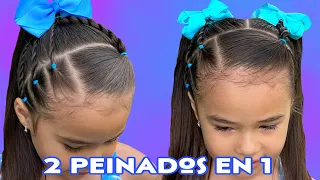 2 PEINADOS EN 1✨PEINADOS FÁCILES RÁPIDOS Y BONITOS PARA NIÑAS 💞