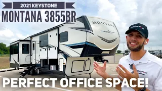 Luxury Fifth Wheel with a PERFECT Office Space! | Keystone Montana 3855BR