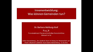 Innenentwicklung: Was können Gemeinden tun? (Malburg-Graf, Plan_N)