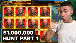 $1000000 BONUS HUNT OPENING - Part 1 🎰 77 Slot Bonuses - Street Racer & Gems Bonanza