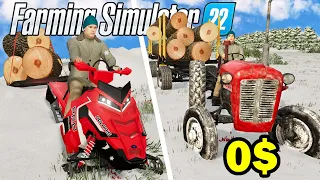 Start with $0 in winter on No Man's Land - Farming Simulator 22 🚜