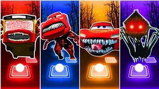 Bus Eater vs McQueen Monster Eater vs Lighting McQueen Eater vs Spider House Head | Tiles Hop