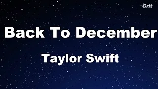 Back To December - Taylor Swift Karaoke【With Guide Melody】