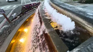 Relaxing Water Fountain, Rhythmic Flow of Traffic, Sunshine to Nightfall