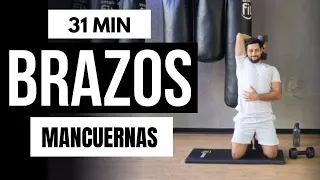 30 min Rutina Brazos con mancuernas 🔥 Hombro Biceps y triceps