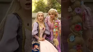 “Us? Princesses?? 🫢💜” Barbie and Disney Rapunzel cosplay feat. @halcybella #viral