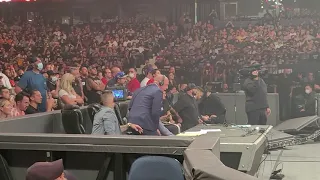 WWE producers making the announcers watch the a small TV Monday Night RAW. Behind the scenes