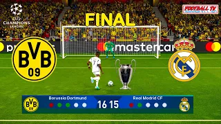 Borussia Dortmund vs Real Madrid - Penalty Shootout | Champions League 2024 Final | PES Gameplay PC