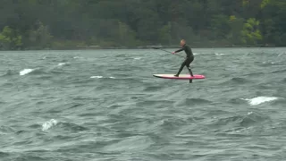 Downwind SUP foil at the Hatchery, Columbia River Gorge, Oct 10/2017