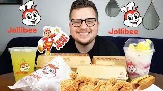Trying Jollibee's HALO HALO, BURGER STEAK, AND HOTDOG for the First Time | Mukbang