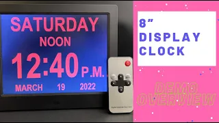 Véfaîî Day Clock - 19 Alarms, Remote Control & Custom Alarms, 8'' Large Color Display