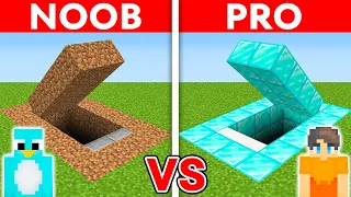 NOOB vs PRO: SECRET BUNKER House Build Challenge in Minecraft