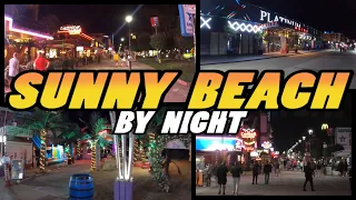 Sunny Beach by Night Walking Tour - Bulgaria (4K)