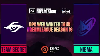 Dota2 - Team Secret vs. Nigma Galaxy - Game 1 - DPC WEU Winter Tour - DreamLeague Season 16