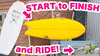 Start to Finish and Ride Shaping SurfBoard FISH Twin Fins