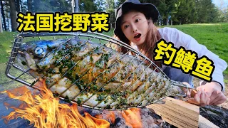 法国钓彩虹鳟鱼，一把野韭菜烧烤，春季美味尝鲜 | 法国 | 钓鱼 | 烧烤 | 野菜 | 农村 |