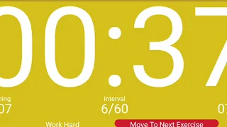 Workout Timer 1 minute work 25 rest, 60 sets.