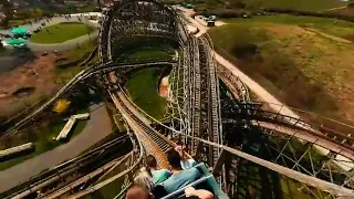 360 Video of Wooden Roller Coaster MAMMUT in Germany 360p