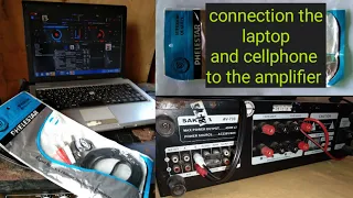 how to connect laptop and cellphone to amplifier to amplify sounds using #jack