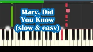 Mary Did You Know Slow Easy Piano Tutorial