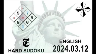 NYT HARD SUDOKU  Mar. 12, 2024