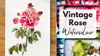 How to Paint A Vintage Rose In Loose Watercolour Style