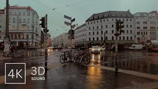 Rain Walk ☔ in Berlin 🇩🇪 Binaural 3D Rain, Umbrella, City Sounds, 4K Rosenthaler to Hackescher Mark