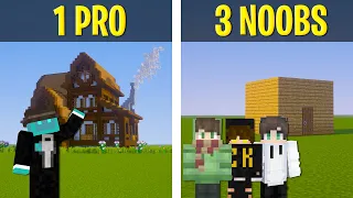 BUILD BATTLE 1 PRO VS 3 NOOBS!!