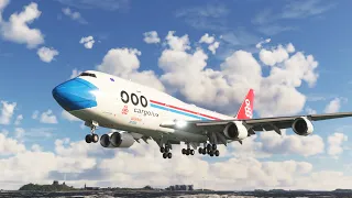 Impossible landing Boeing 747 Cargolux at Logan International Airport - MFS2020