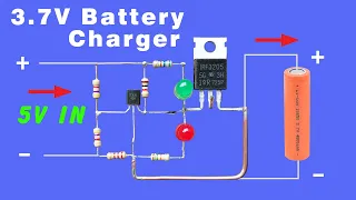 Auto cut off 3.7 volt Battery Charger Circuit without Relay
